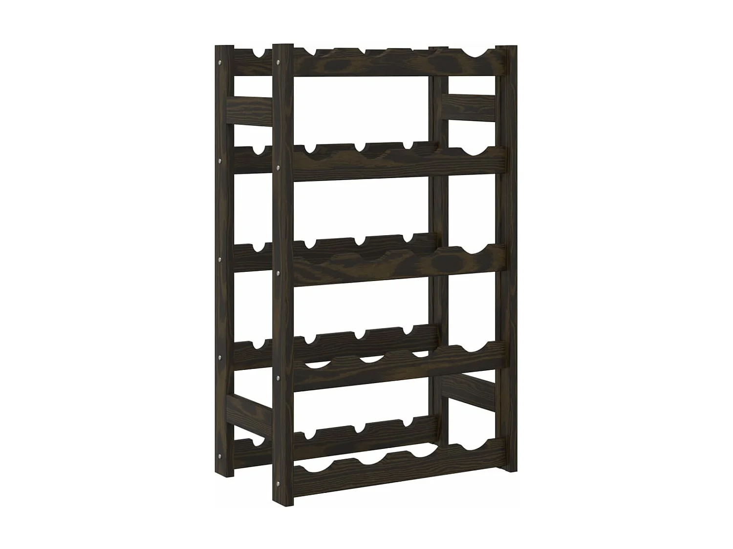 Casier à bouteilles pour 20 bouteilles noir bois pin solide