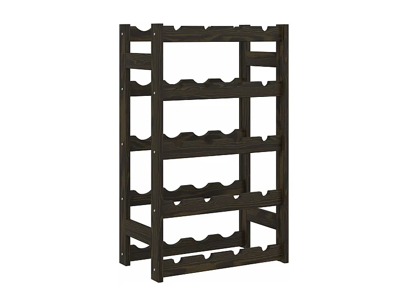 Casier à bouteilles pour 20 bouteilles noir bois pin solide
