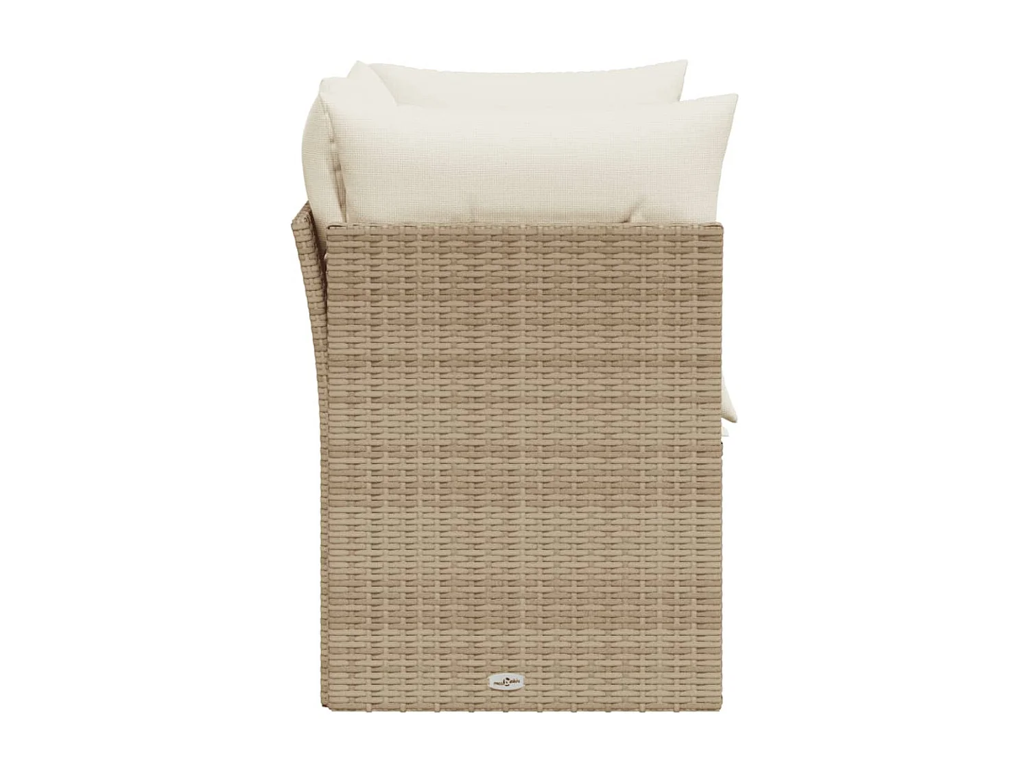 Canapé de jardin avec coussins 2 places beige résine tressée