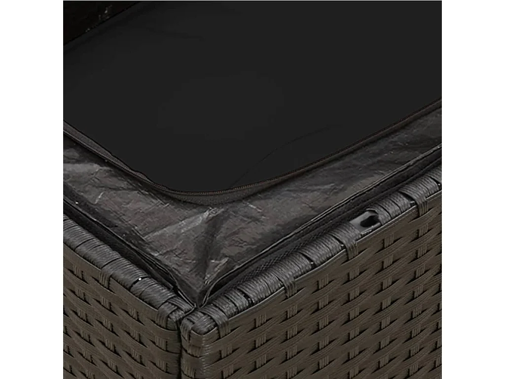 Canapé de jardin avec coussins 2 places noir résine tressée