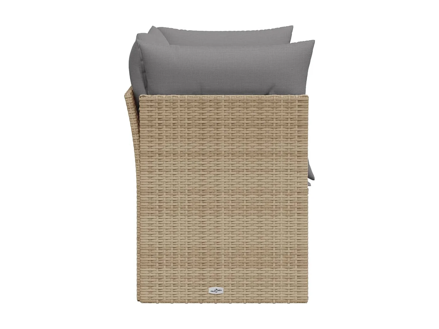 Canapé de jardin avec coussins 2 places beige résine tressée