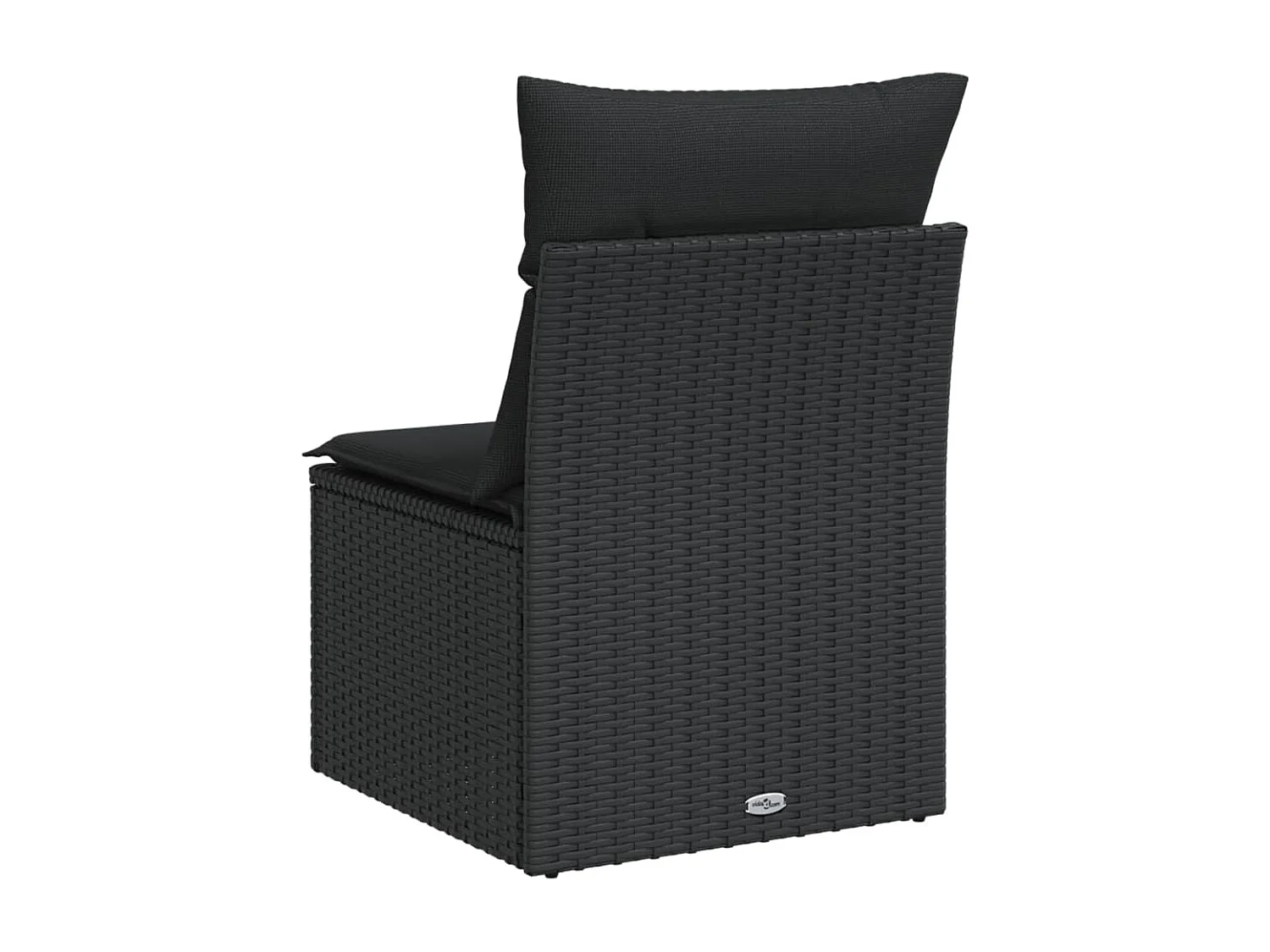 Canapé de jardin sans accoudoirs coussins noir résine tressée