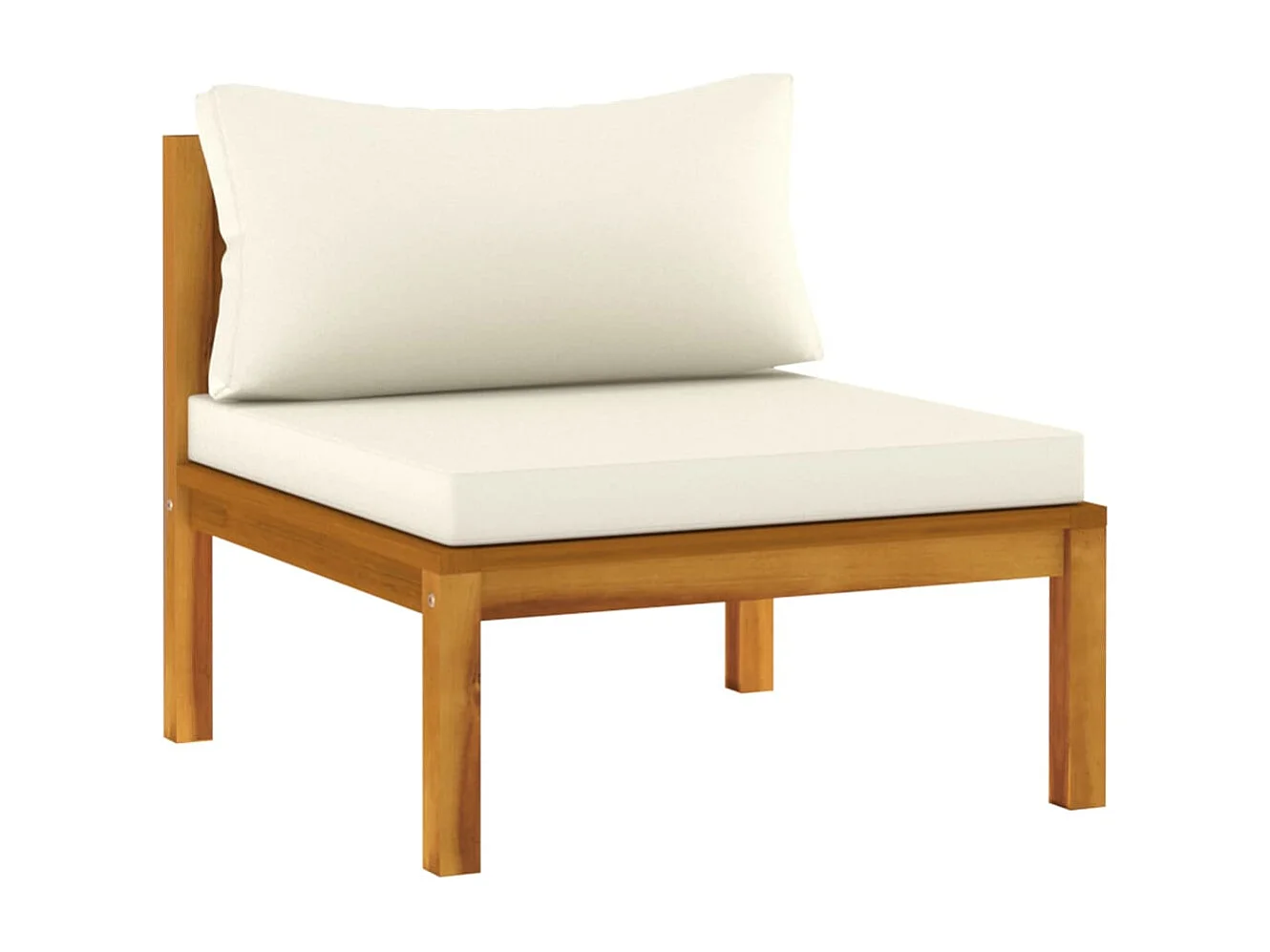 Canapé de jardin 3 places et coussin crème Bois d'acacia massif