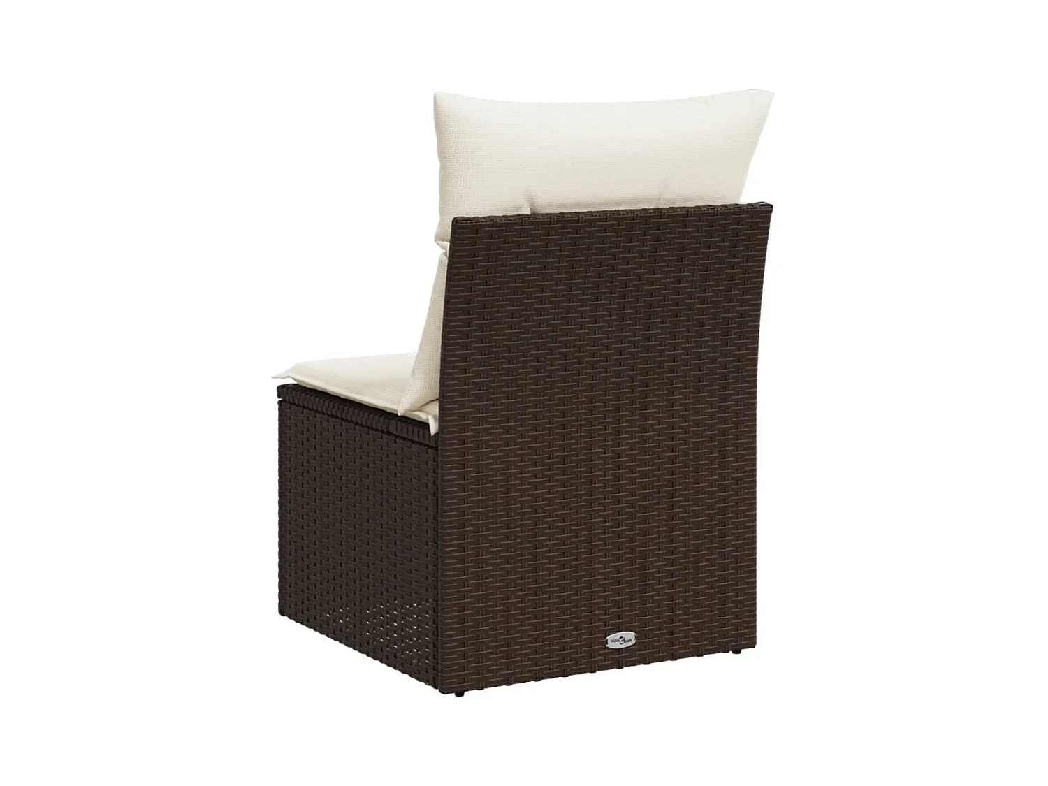 Canapé de jardin sans accoudoirs coussins brun résine tressée