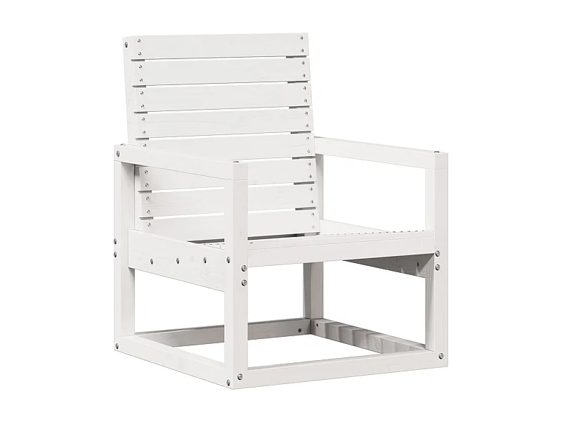 Chaise de jardin blanc 57,5x63x76 bois de pin massif
