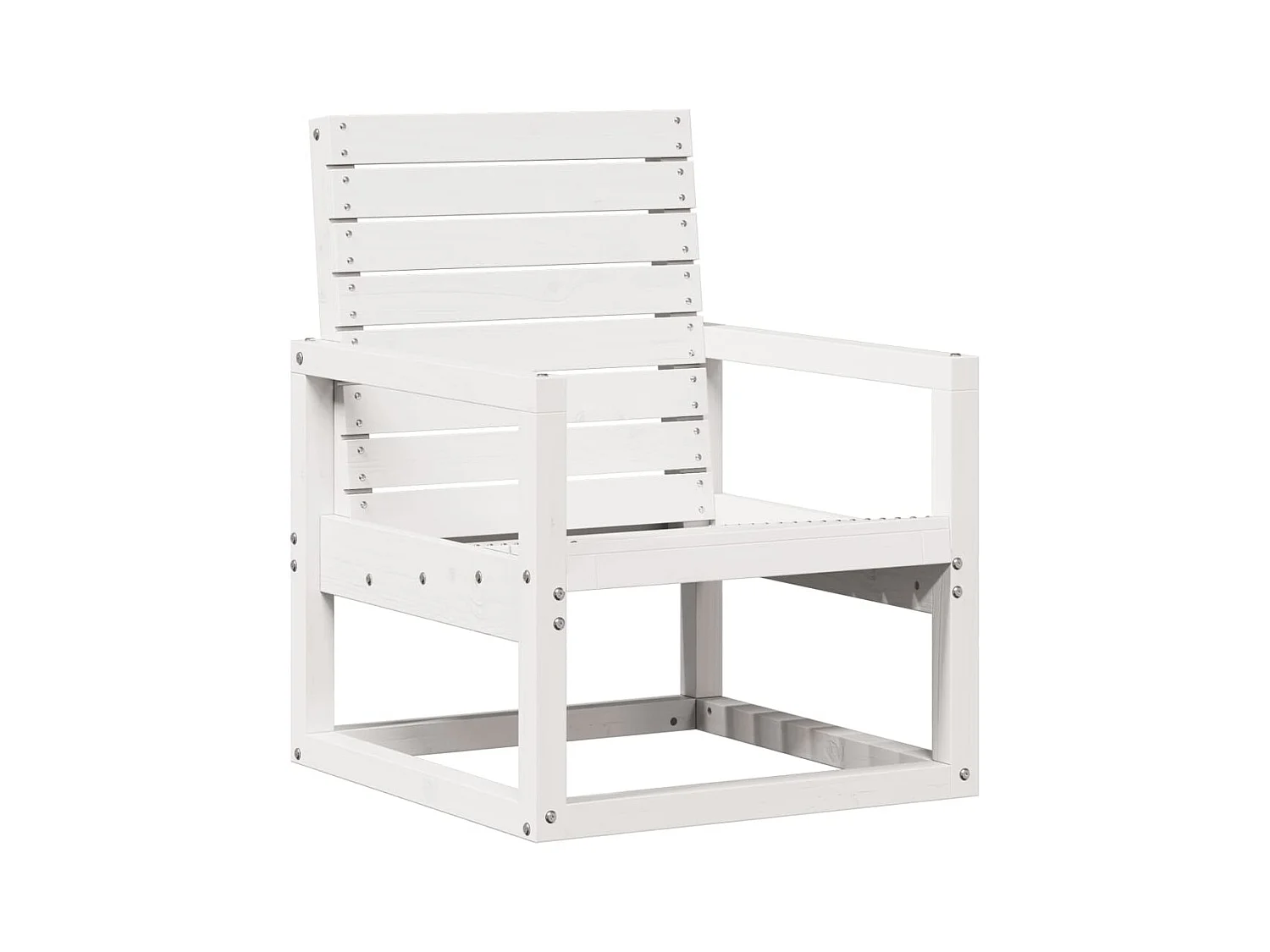 Chaise de jardin blanc 57,5x63x76 bois de pin massif