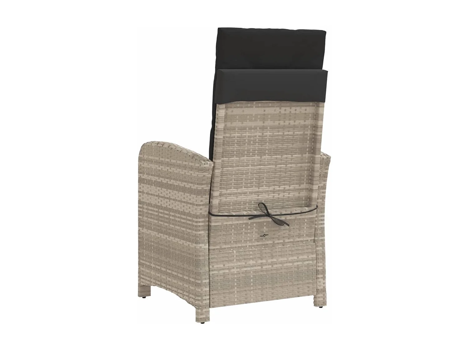 Chaise inclinable de jardin avec repose-pied gris clair rotin