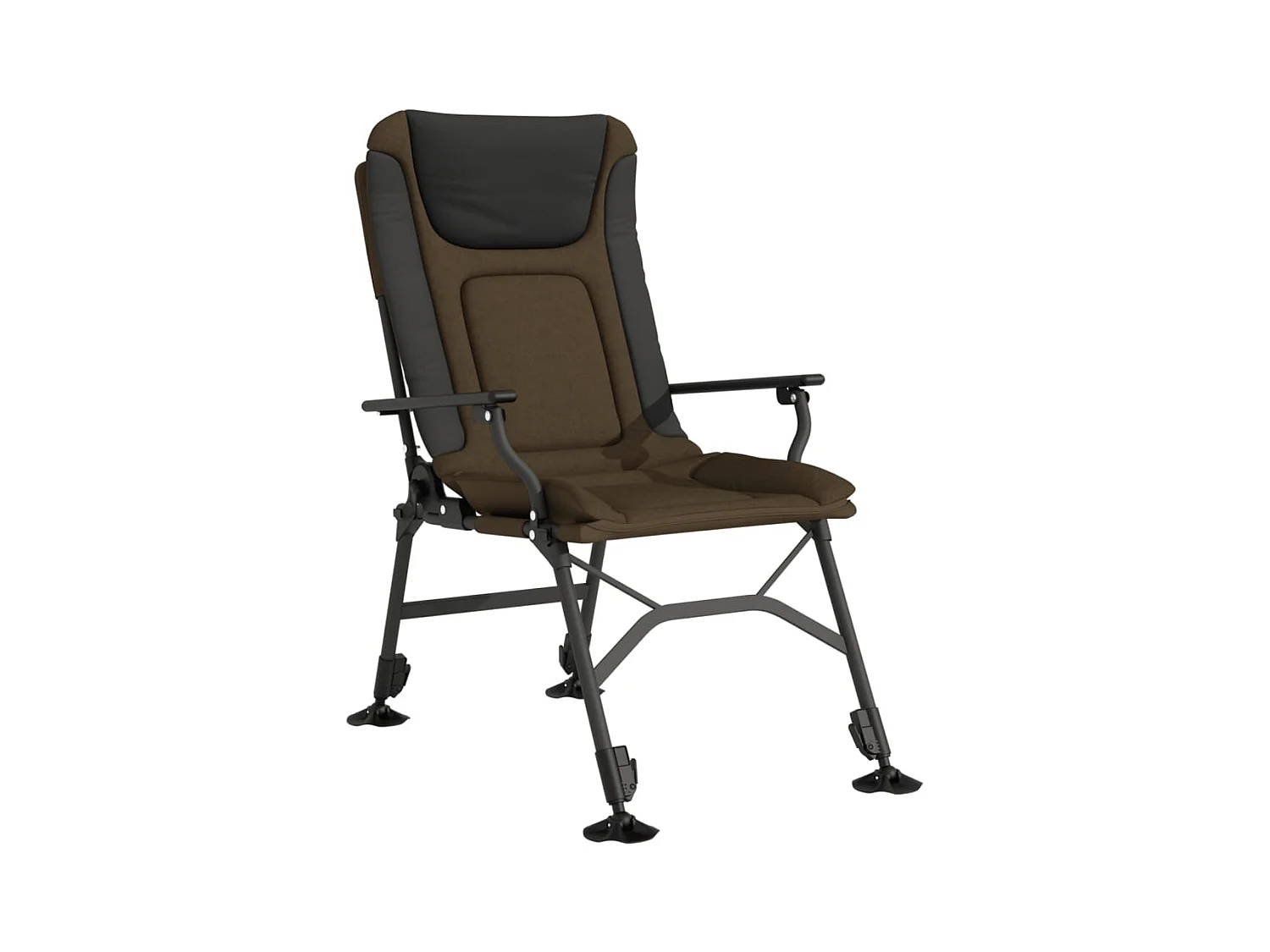 Chaise de pêche avec accoudoir pliable taupe
