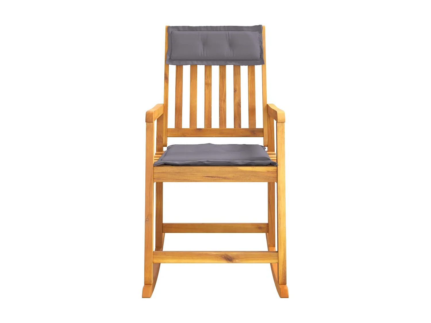 Chaise à bascule avec coussins bois massif d'acacia