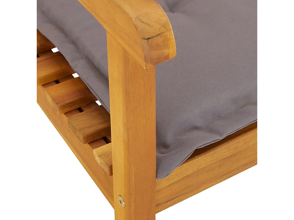 Chaise à bascule avec coussins bois massif d'acacia