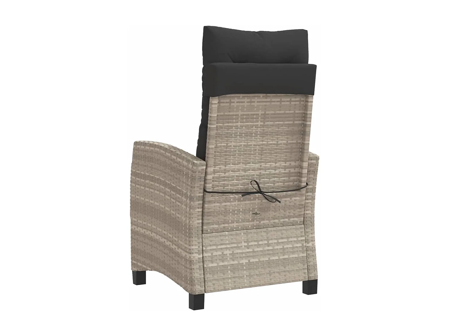 Chaise inclinable de jardin coussins gris clair résine tressée