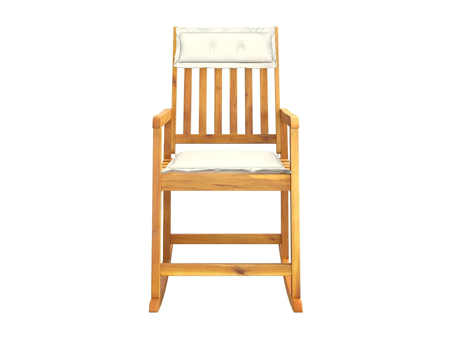 Chaise à bascule avec coussins bois massif d'acacia