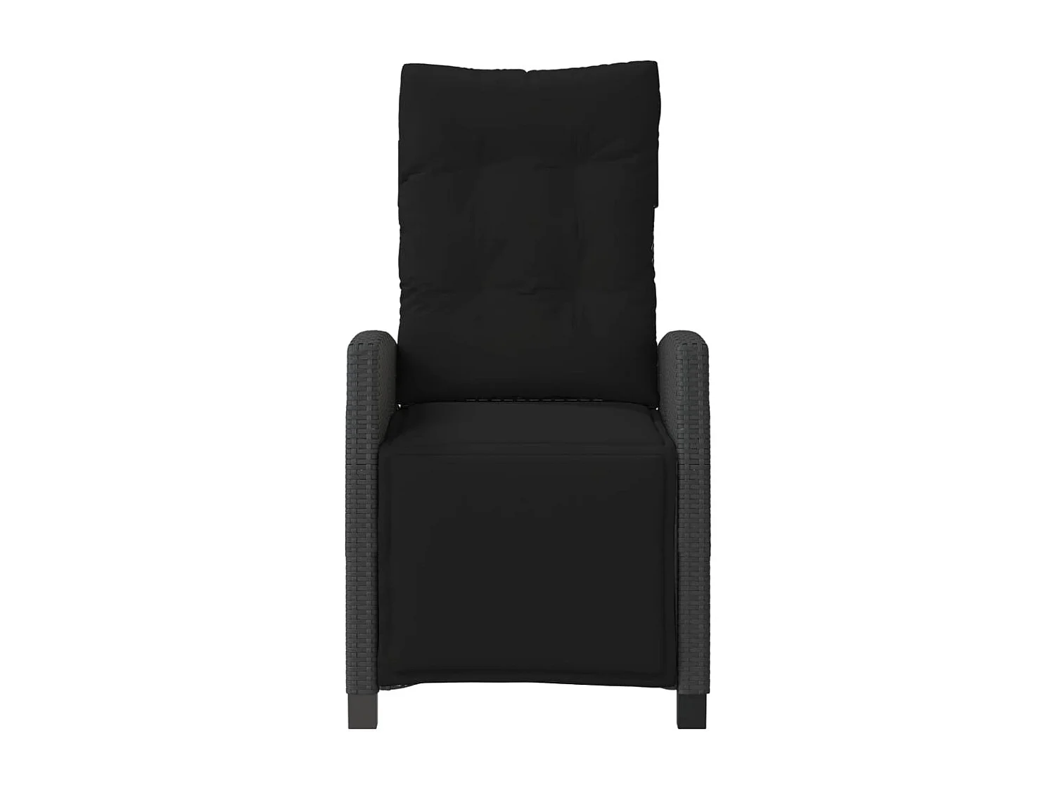 Chaise inclinable de jardin et repose-pied noir résine tressée