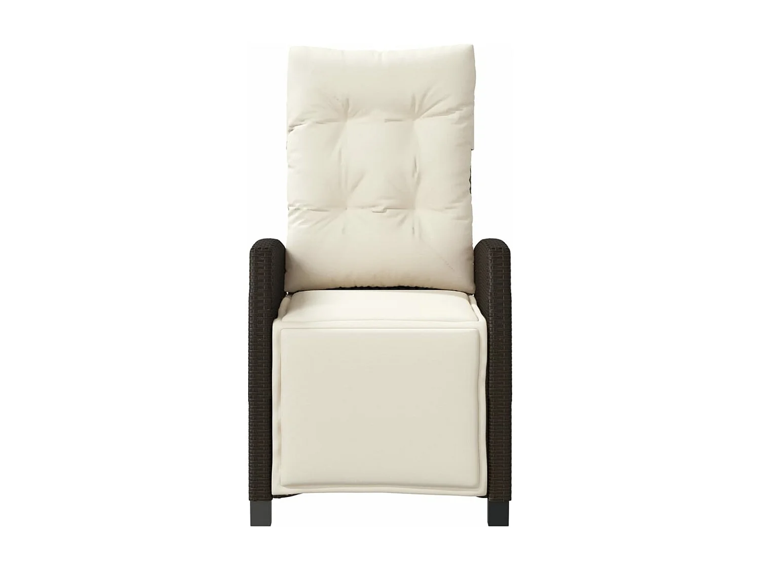 Chaise inclinable de jardin repose-pied marron résine tressée