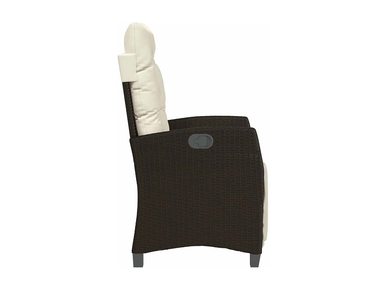 Chaise inclinable de jardin repose-pied marron résine tressée