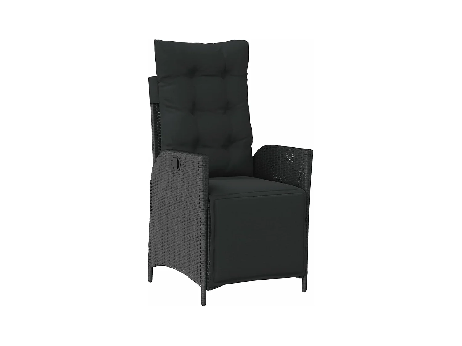 Chaise inclinable de jardin et repose-pied noir résine tressée
