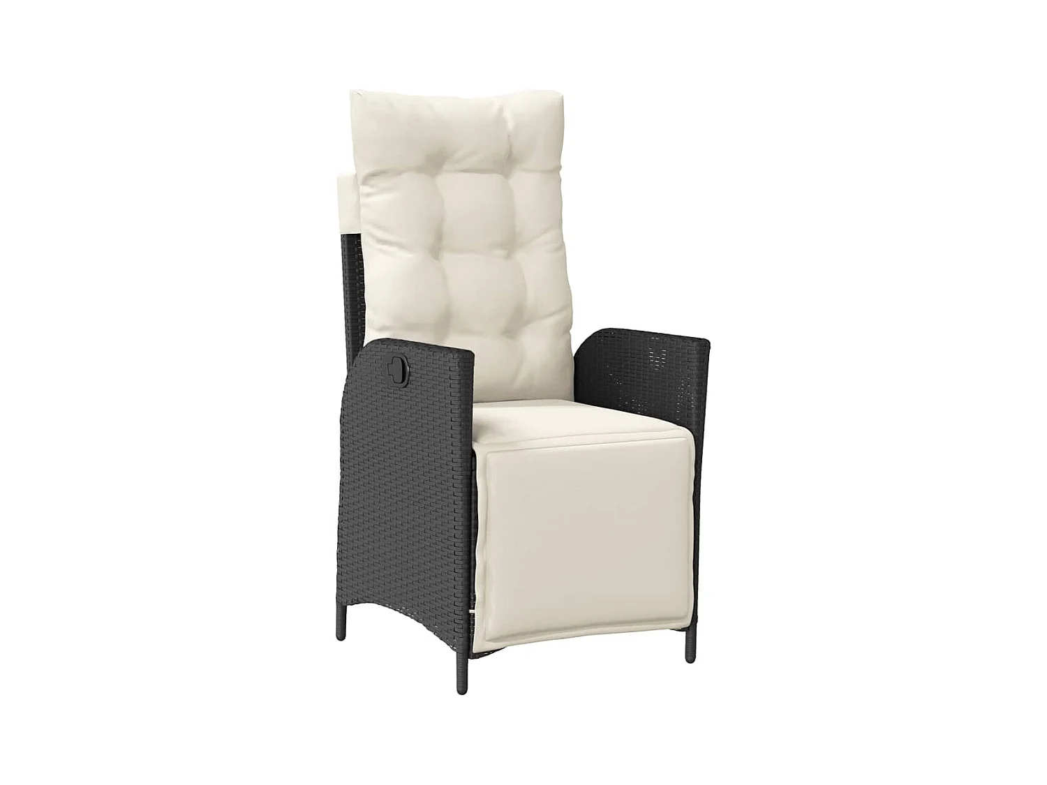 Chaise inclinable de jardin et repose-pied noir résine tressée