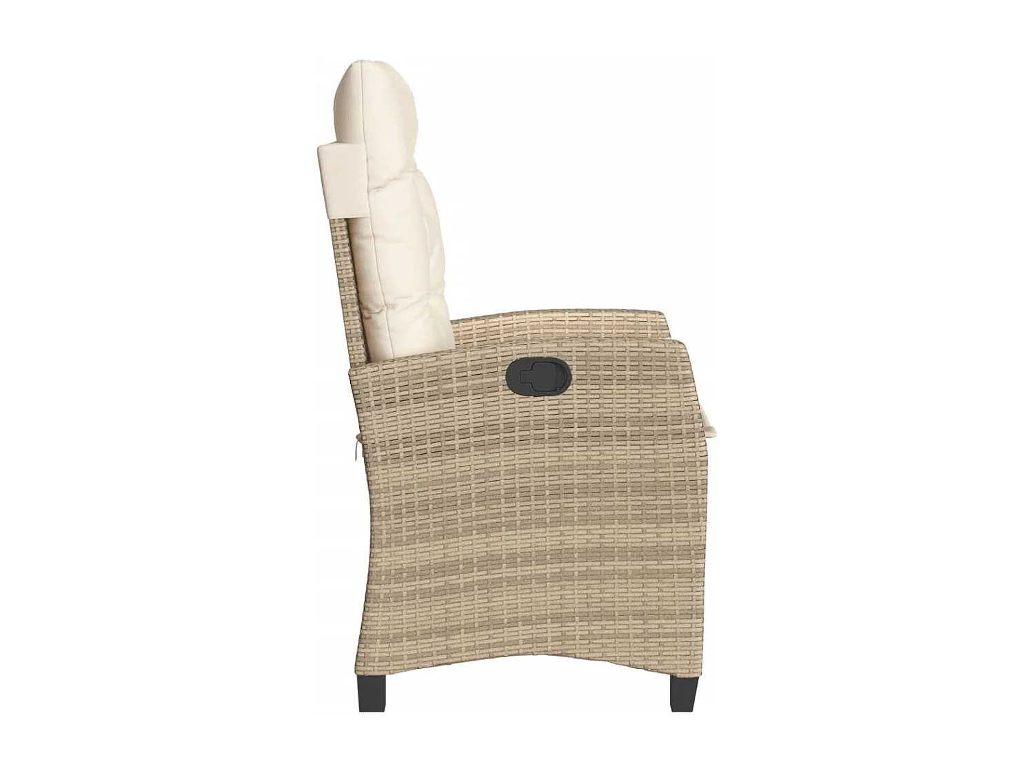 Chaise inclinable de jardin avec coussins beige résine tressée
