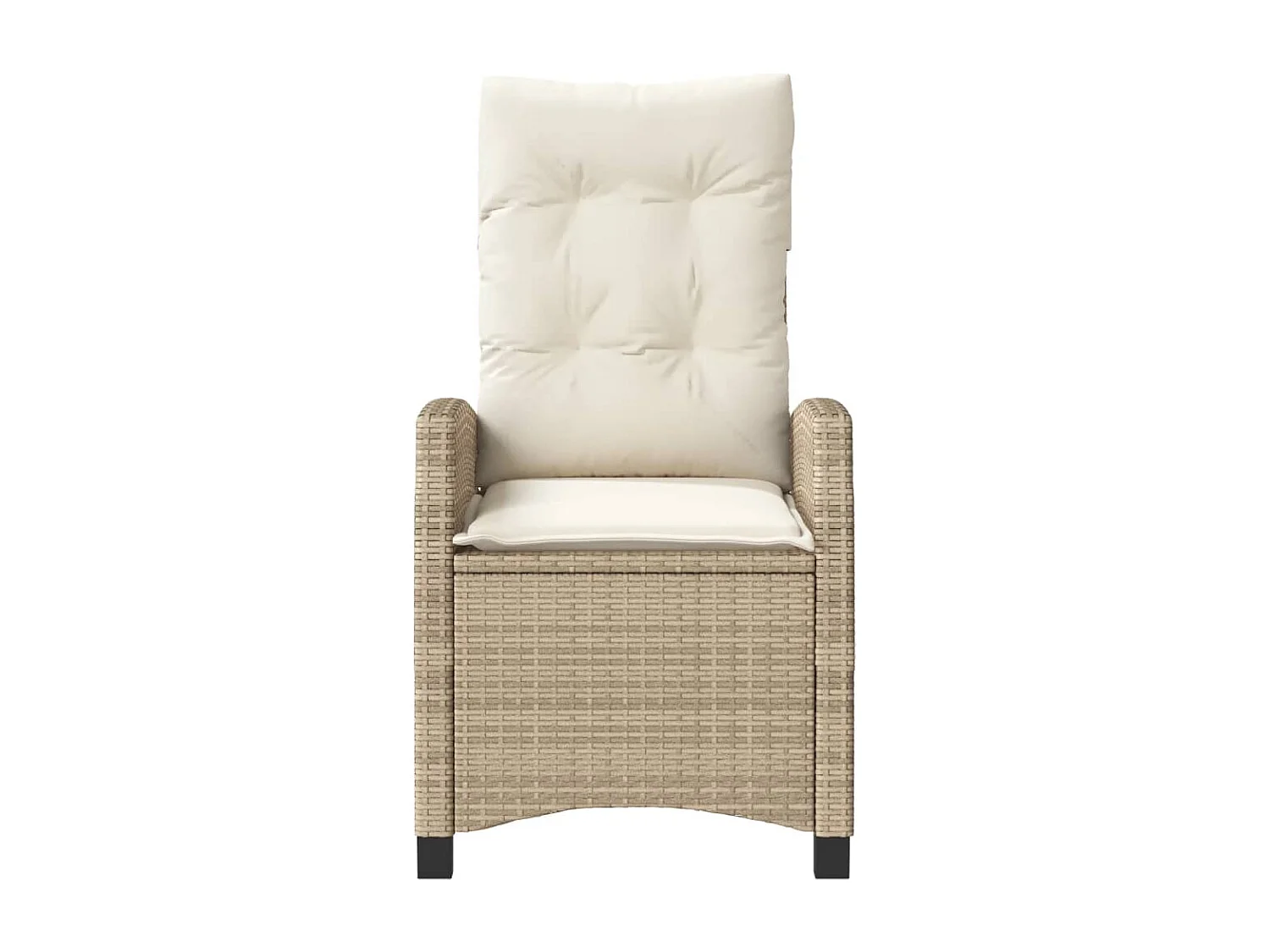 Chaise inclinable de jardin avec coussins beige résine tressée