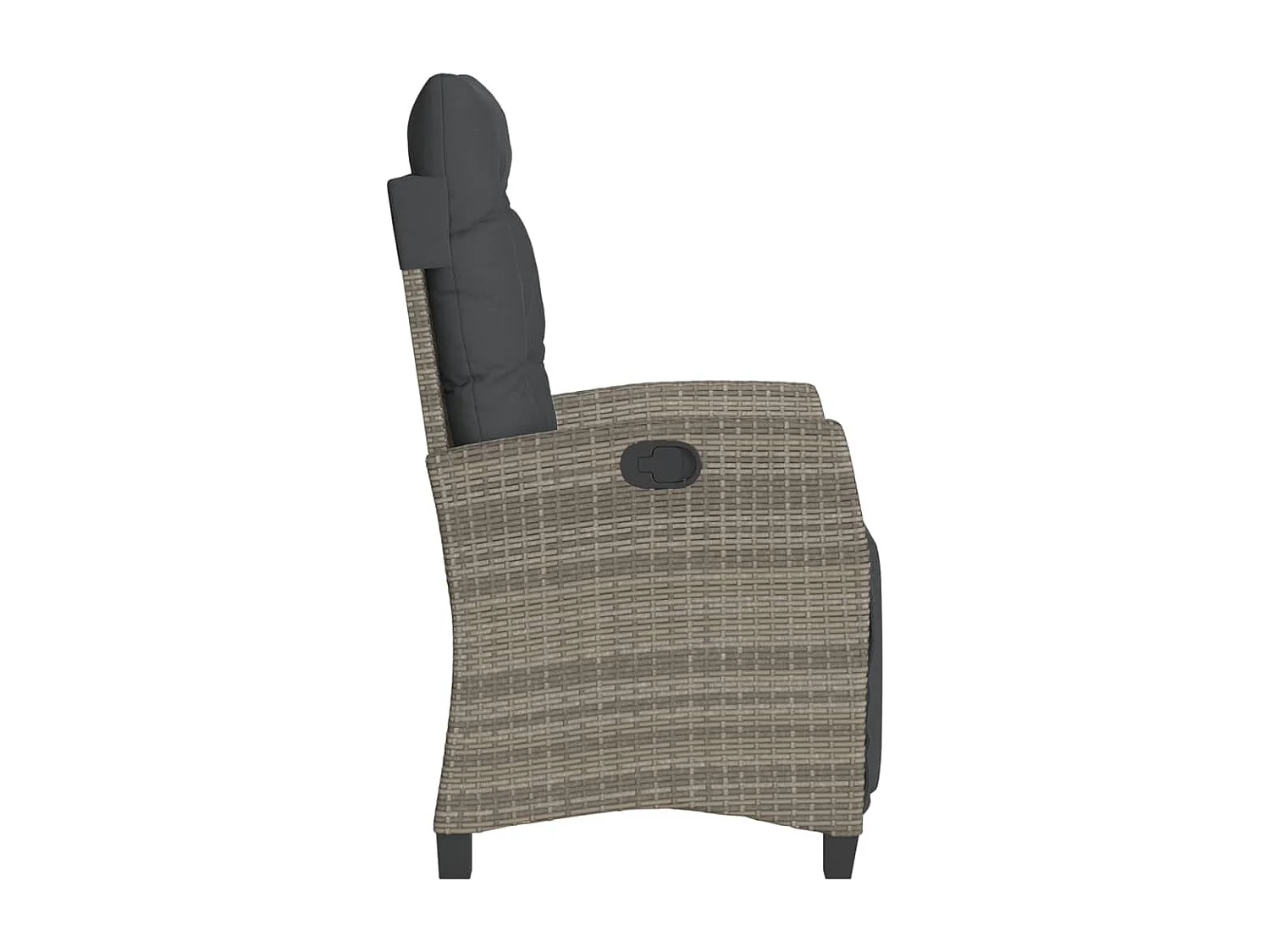 Chaise inclinable de jardin et repose-pied gris résine tressée