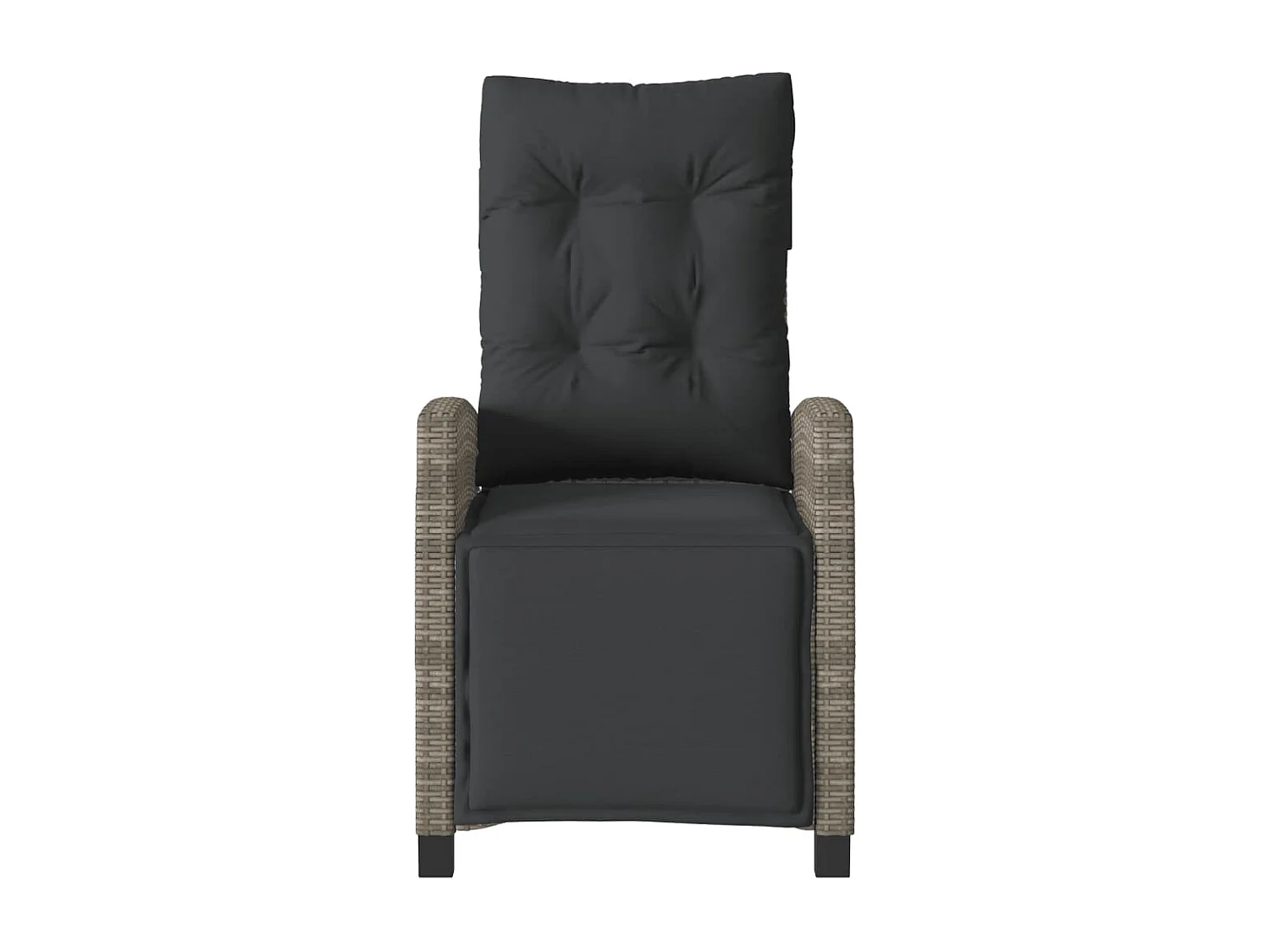 Chaise inclinable de jardin et repose-pied gris résine tressée