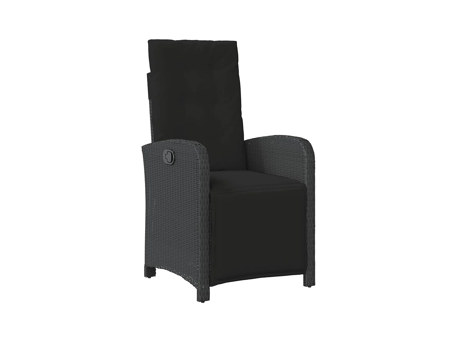 Chaise inclinable de jardin et repose-pied noir résine tressée