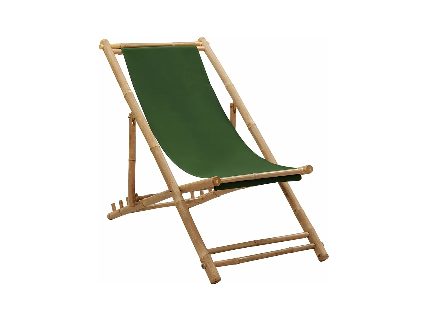 Terrasstoel bamboe en canvas groen