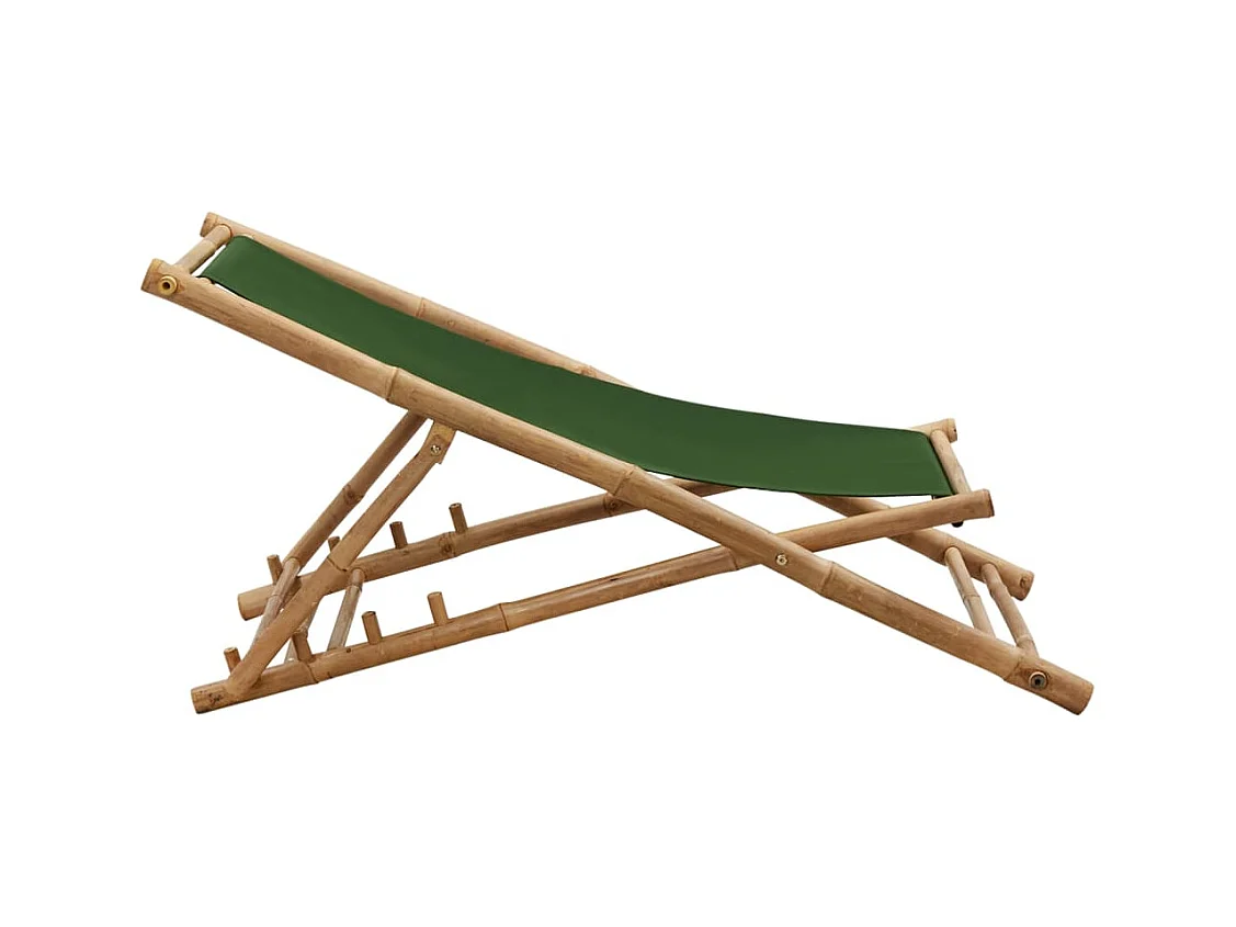 Chaise de terrasse bambou et toile vert