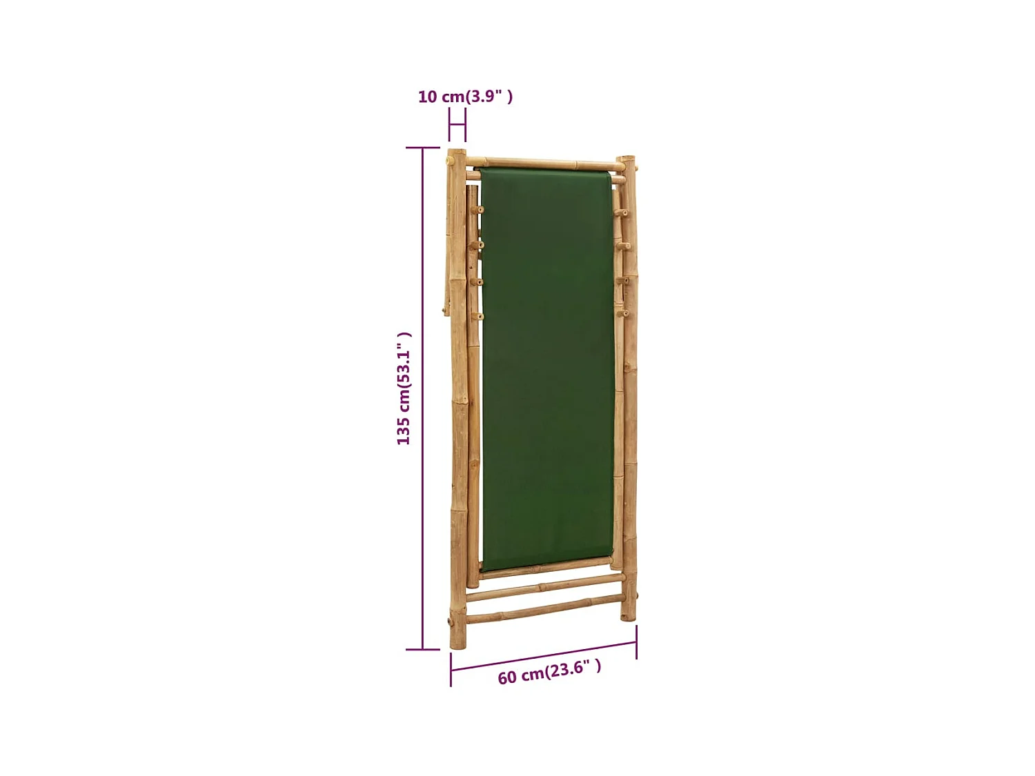 Chaise de terrasse bambou et toile vert