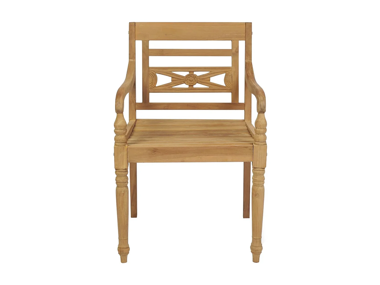 Chaises Batavia 2 pcs avec coussins bleus Bois de teck massif