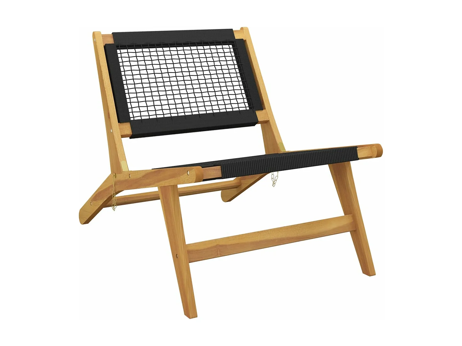 Chaise de jardin et repose-pieds Bois teck solide et polyester