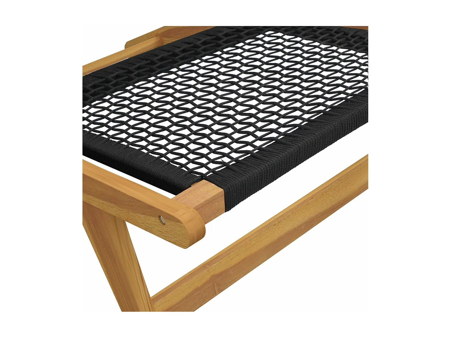 Chaise de jardin et repose-pieds Bois teck solide et polyester