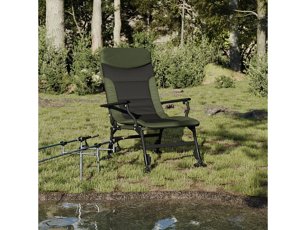 Chaise de pêche avec accoudoir pliable vert