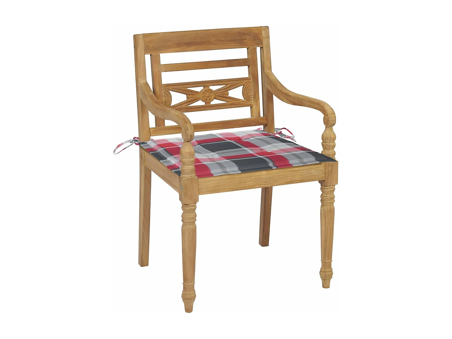 Chaises Batavia avec coussins 4 pcs Bois de teck solide 11