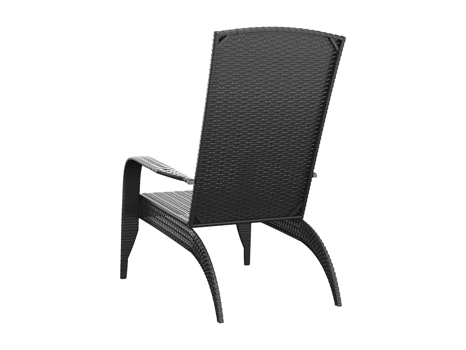 Chaise de jardin Adirondack Noir Résine tressée