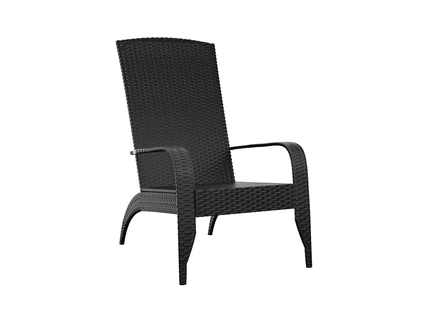 Chaise de jardin Adirondack Noir Résine tressée
