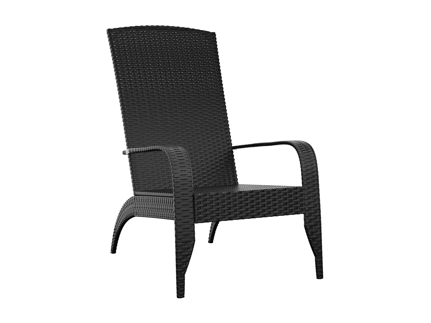Chaise de jardin Adirondack Noir Résine tressée