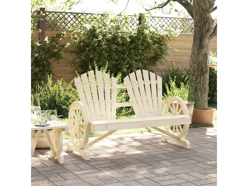 Chaise de jardin Adirondack 2 places bois de sapin massif