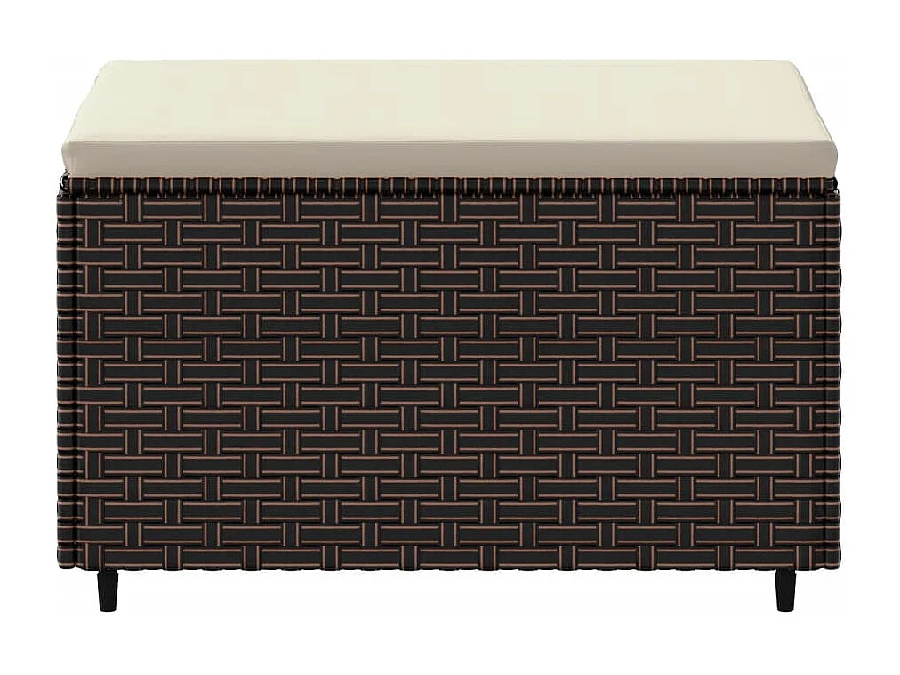 Repose-pieds de jardin et coussins 2 pcs marron résine tressée