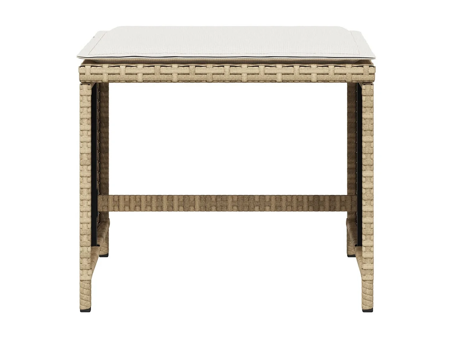 Tabourets de jardin avec coussins 4 pcs beige 41x41x36 rotin