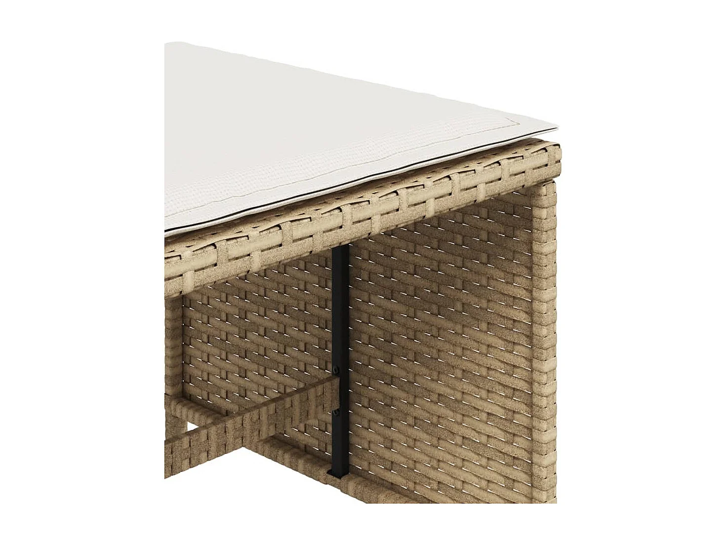 Tabourets de jardin avec coussins 4 pcs beige 41x41x36 rotin