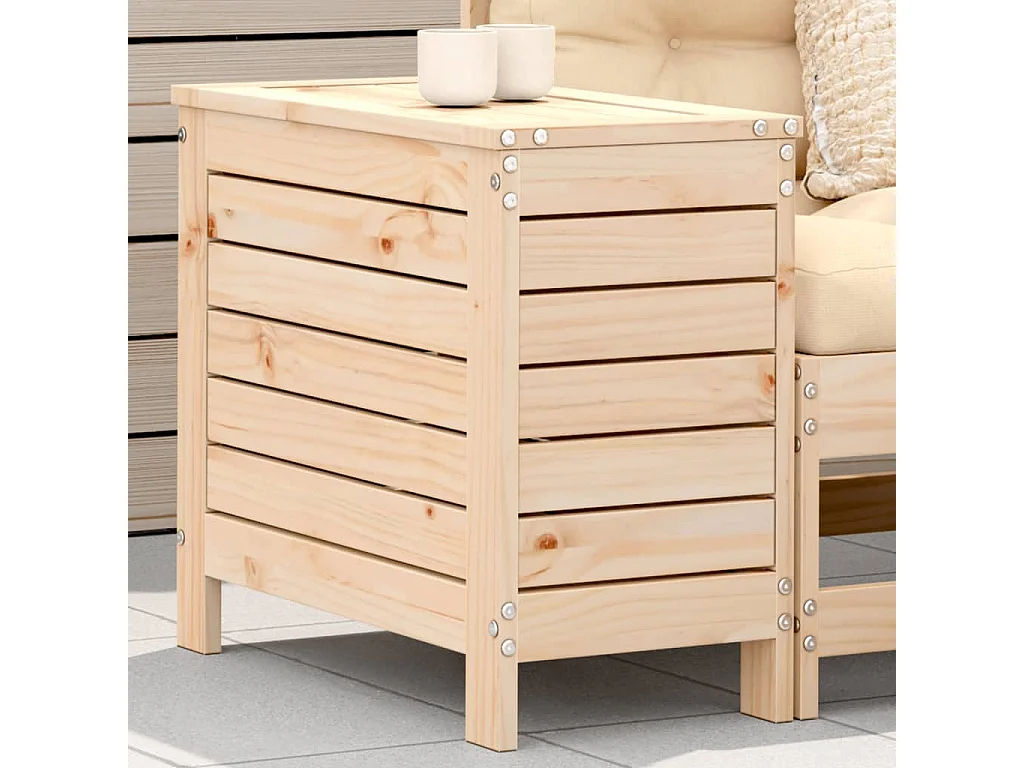 Repose-pied de jardin 62x31,5x52 bois de pin massif