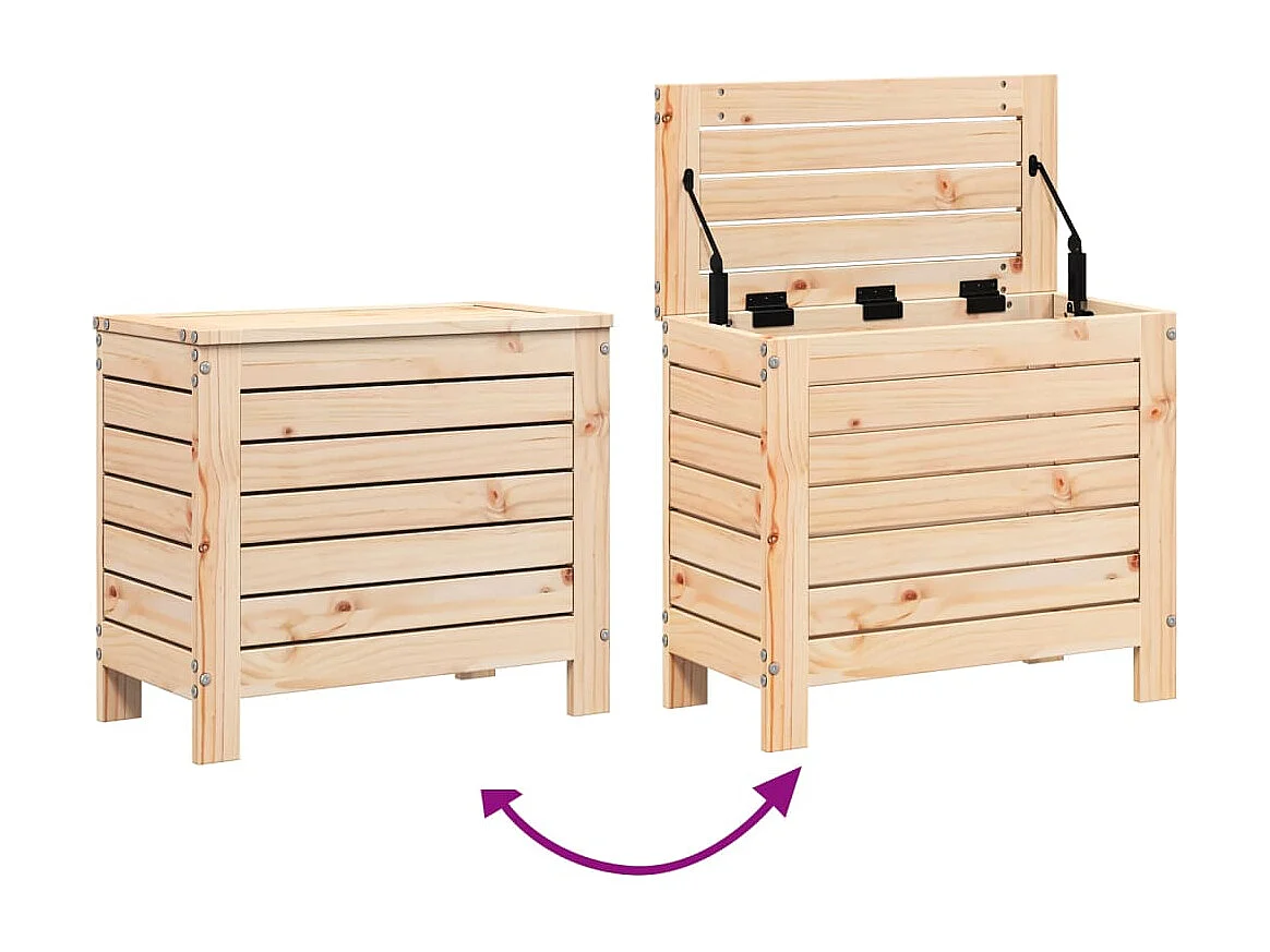 Repose-pied de jardin 62x31,5x52 bois de pin massif