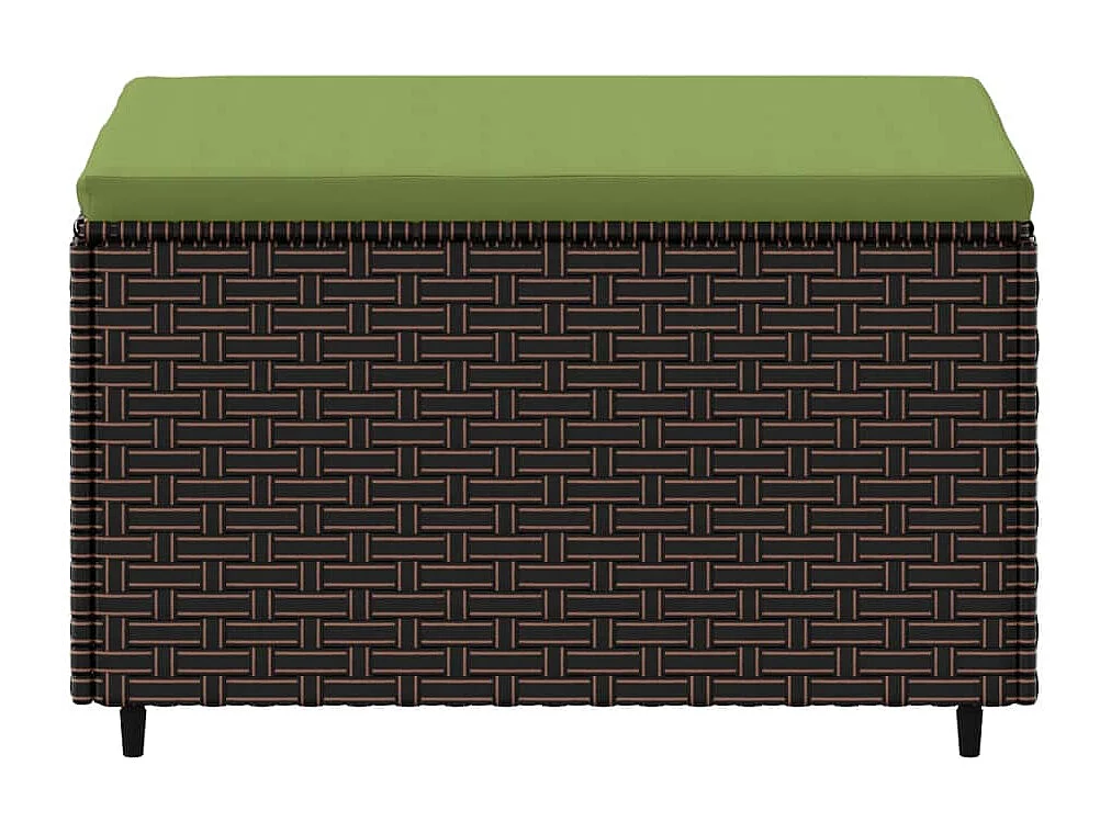 Repose-pieds de jardin et coussins 2 pcs marron résine tressée