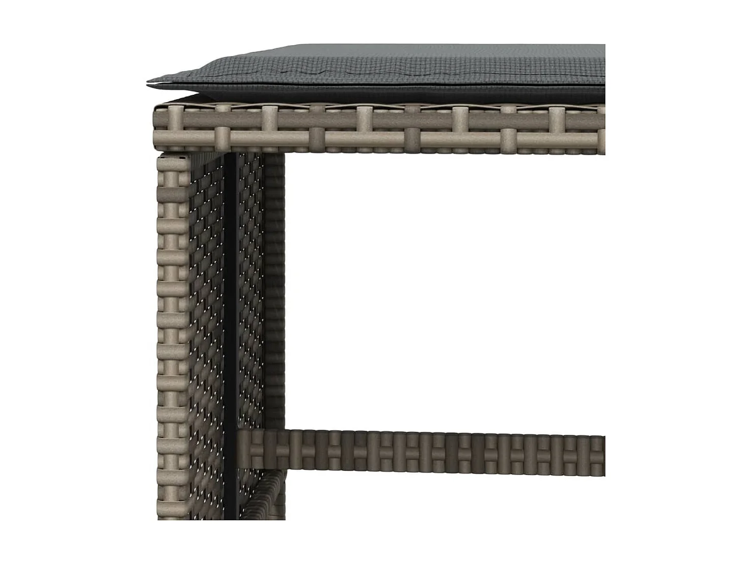 Tabourets de jardin avec coussins lot de 4 gris résine tressée