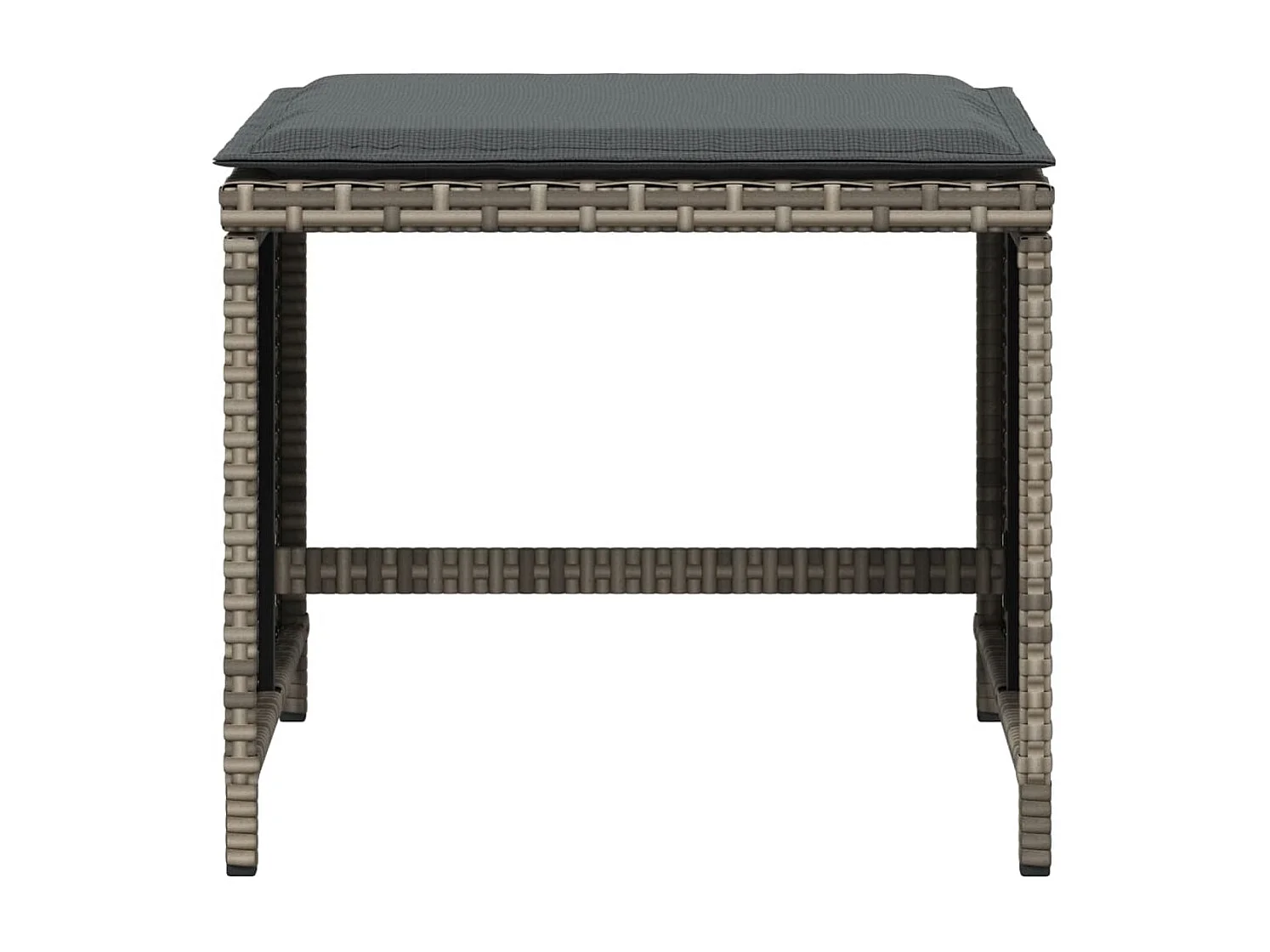 Tabourets de jardin avec coussins 4 pcs gris 41x41x36 rotin