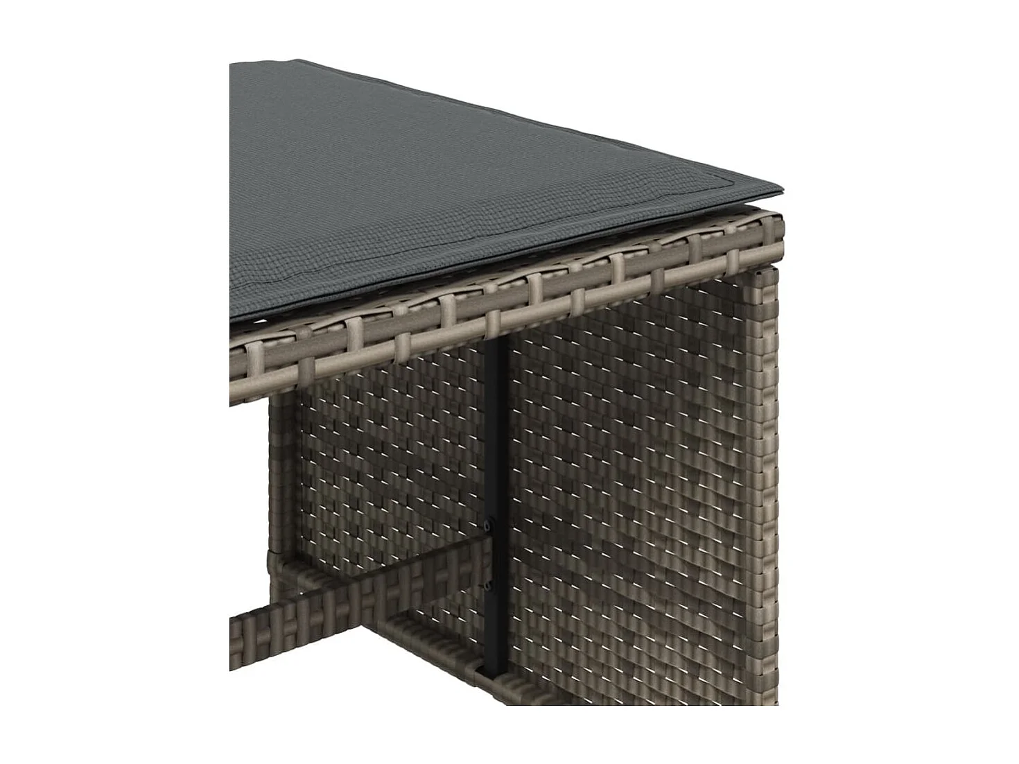 Tabourets de jardin avec coussins 4 pcs gris 41x41x36 rotin