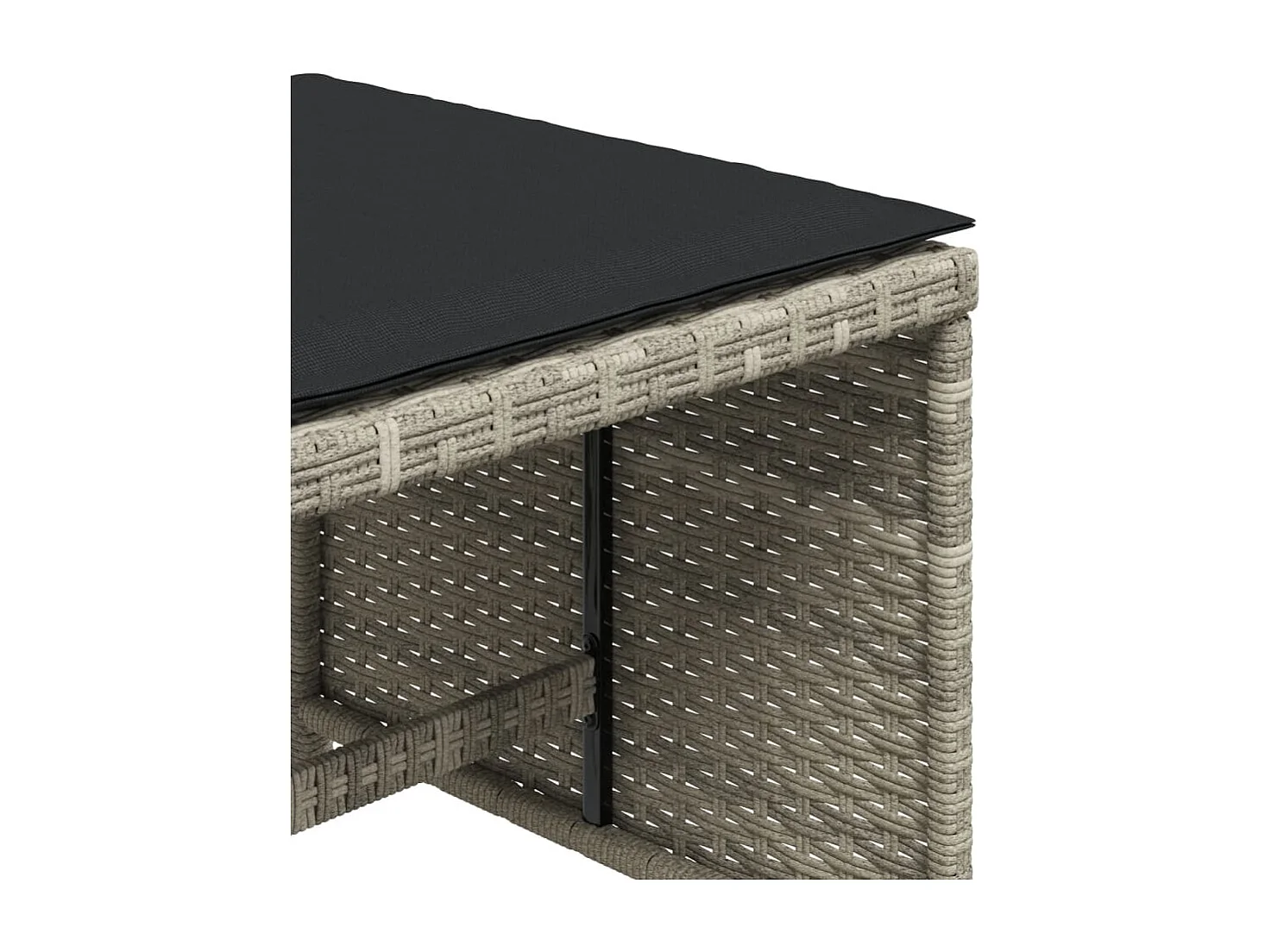 Tabourets de jardin et coussins 4 pcs gris clair 41x41x36