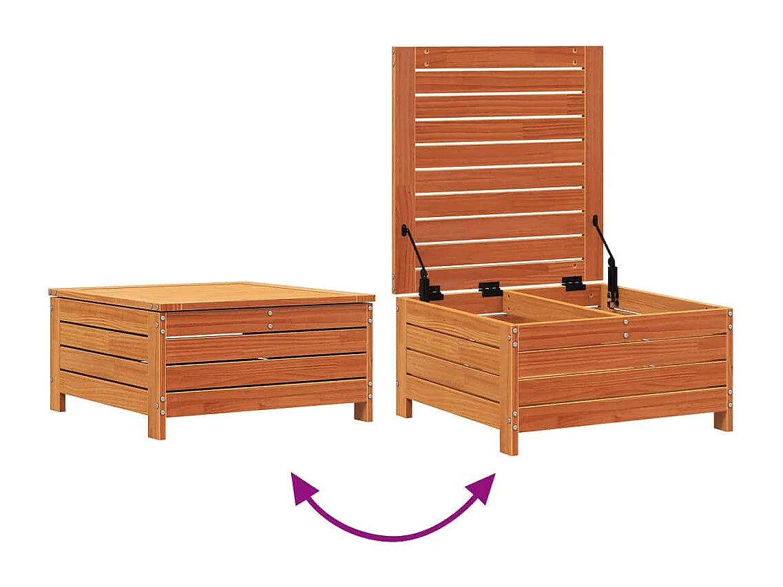 Repose-pied de jardin avec coussin bois massif de pin