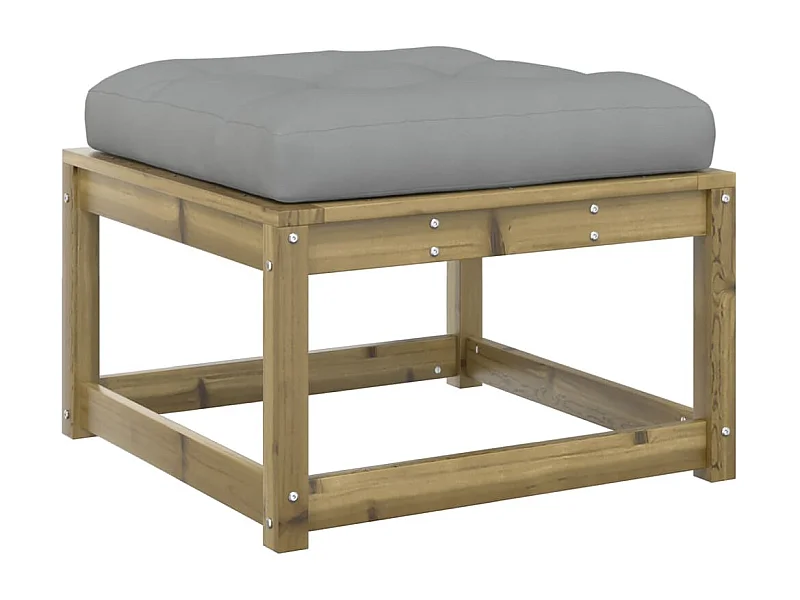 Repose-pied de jardin avec coussins bois de pin imprégné